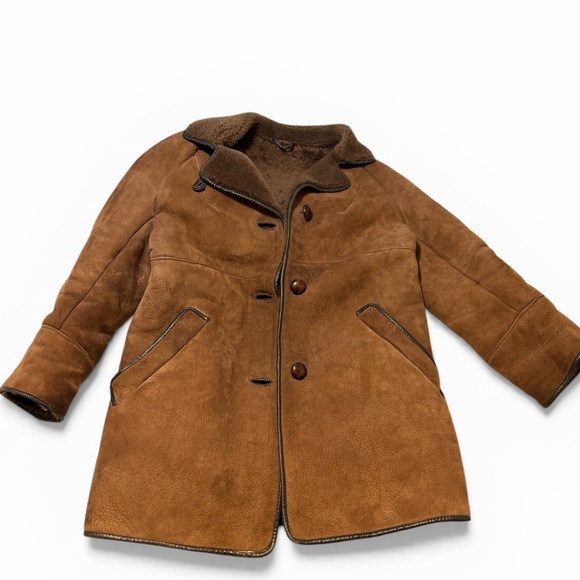 100% genuine sheepskin shearling vintage jacket - Picture 3 of 10